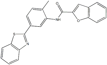 N-[5-(1,3-benzothiazol-2-yl)-2-methylphenyl]-1-benzofuran-2-carboxamide 구조식 이미지