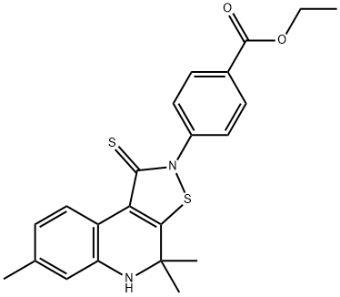 ethyl 4-(4,4,7-trimethyl-1-thioxo-4,5-dihydroisothiazolo[5,4-c]quinolin-2(1H)-yl)benzoate Structure