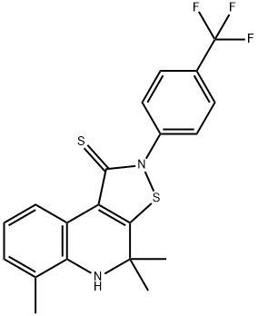 4,4,6-trimethyl-2-[4-(trifluoromethyl)phenyl]-4,5-dihydroisothiazolo[5,4-c]quinoline-1(2H)-thione Structure