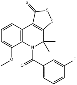 5-(3-fluorobenzoyl)-6-methoxy-4,4-dimethyl-4,5-dihydro-1H-[1,2]dithiolo[3,4-c]quinoline-1-thione Structure