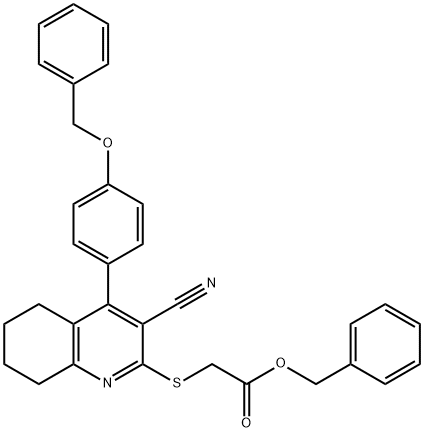 benzyl ({4-[4-(benzyloxy)phenyl]-3-cyano-5,6,7,8-tetrahydro-2-quinolinyl}sulfanyl)acetate Structure