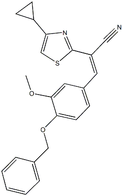 3-[4-(benzyloxy)-3-methoxyphenyl]-2-(4-cyclopropyl-1,3-thiazol-2-yl)acrylonitrile Structure