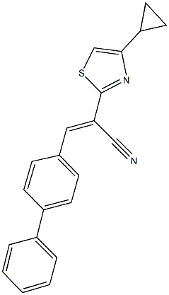 3-[1,1'-biphenyl]-4-yl-2-(4-cyclopropyl-1,3-thiazol-2-yl)acrylonitrile Structure