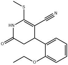 4-(2-ethoxyphenyl)-2-(methylsulfanyl)-6-oxo-1,4,5,6-tetrahydro-3-pyridinecarbonitrile 구조식 이미지