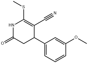 4-(3-methoxyphenyl)-2-(methylsulfanyl)-6-oxo-1,4,5,6-tetrahydro-3-pyridinecarbonitrile 구조식 이미지