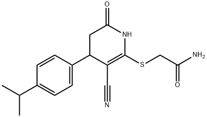 2-{[3-cyano-4-(4-isopropylphenyl)-6-oxo-1,4,5,6-tetrahydro-2-pyridinyl]sulfanyl}acetamide 구조식 이미지