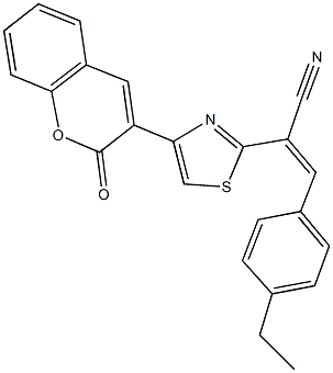3-(4-ethylphenyl)-2-[4-(2-oxo-2H-chromen-3-yl)-1,3-thiazol-2-yl]acrylonitrile 구조식 이미지