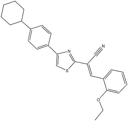 2-[4-(4-cyclohexylphenyl)-1,3-thiazol-2-yl]-3-(2-ethoxyphenyl)acrylonitrile Structure