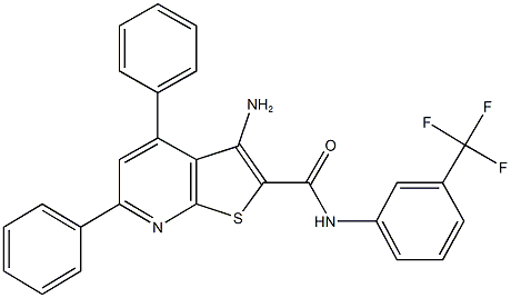 3-amino-4,6-diphenyl-N-[3-(trifluoromethyl)phenyl]thieno[2,3-b]pyridine-2-carboxamide Structure