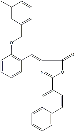 4-{2-[(3-methylbenzyl)oxy]benzylidene}-2-(2-naphthyl)-1,3-oxazol-5(4H)-one Structure