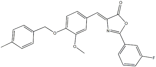 2-(3-fluorophenyl)-4-{3-methoxy-4-[(4-methylbenzyl)oxy]benzylidene}-1,3-oxazol-5(4H)-one Structure