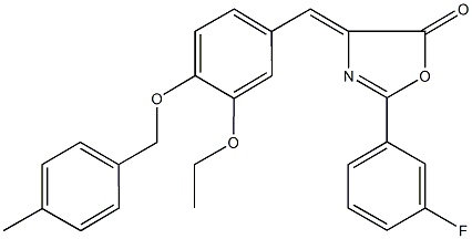 4-{3-ethoxy-4-[(4-methylbenzyl)oxy]benzylidene}-2-(3-fluorophenyl)-1,3-oxazol-5(4H)-one Structure