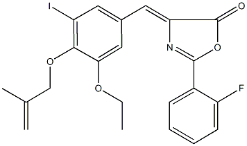 4-{3-ethoxy-5-iodo-4-[(2-methyl-2-propenyl)oxy]benzylidene}-2-(2-fluorophenyl)-1,3-oxazol-5(4H)-one Structure