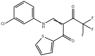 2-[(3-chloroanilino)methylene]-4,4,4-trifluoro-1-(2-thienyl)-1,3-butanedione Structure