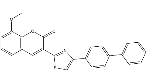 3-(4-[1,1'-biphenyl]-4-yl-1,3-thiazol-2-yl)-8-ethoxy-2H-chromen-2-one Structure