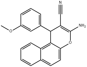 3-amino-1-(3-methoxyphenyl)-1H-benzo[f]chromene-2-carbonitrile 구조식 이미지