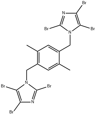 2,4,5-tribromo-1-{2,5-dimethyl-4-[(2,4,5-tribromo-1H-imidazol-1-yl)methyl]benzyl}-1H-imidazole Structure