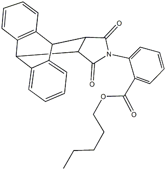 pentyl 2-(16,18-dioxo-17-azapentacyclo[6.6.5.0~2,7~.0~9,14~.0~15,19~]nonadeca-2,4,6,9,11,13-hexaen-17-yl)benzoate Structure