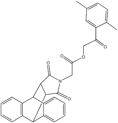 2-(2,5-dimethylphenyl)-2-oxoethyl (16,18-dioxo-17-azapentacyclo[6.6.5.0~2,7~.0~9,14~.0~15,19~]nonadeca-2,4,6,9,11,13-hexaen-17-yl)acetate 구조식 이미지