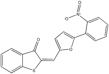 2-[(5-{2-nitrophenyl}-2-furyl)methylene]-1-benzothiophen-3(2H)-one 구조식 이미지