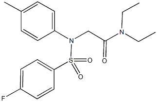 N,N-diethyl-2-[[(4-fluorophenyl)sulfonyl](4-methylphenyl)amino]acetamide 구조식 이미지