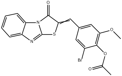 2-bromo-6-methoxy-4-[(3-oxo[1,3]thiazolo[3,2-a]benzimidazol-2(3H)-ylidene)methyl]phenyl acetate Structure