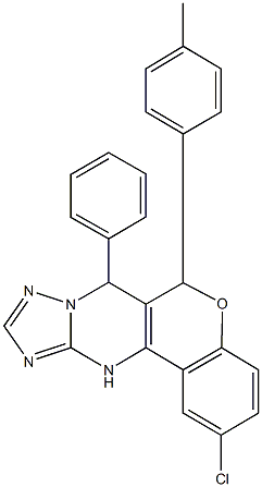 2-chloro-6-(4-methylphenyl)-7-phenyl-7,12-dihydro-6H-chromeno[4,3-d][1,2,4]triazolo[1,5-a]pyrimidine Structure
