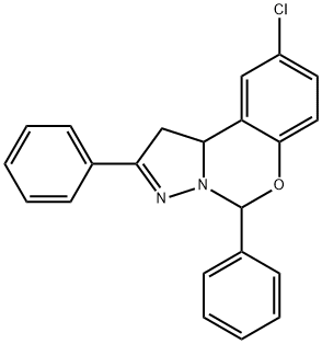 9-chloro-2,5-diphenyl-1,10b-dihydropyrazolo[1,5-c][1,3]benzoxazine Structure