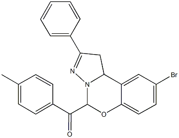 (9-bromo-2-phenyl-1,10b-dihydropyrazolo[1,5-c][1,3]benzoxazin-5-yl)(4-methylphenyl)methanone 구조식 이미지