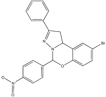 9-bromo-5-{4-nitrophenyl}-2-phenyl-1,10b-dihydropyrazolo[1,5-c][1,3]benzoxazine Structure