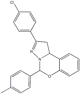 2-(4-chlorophenyl)-5-(4-methylphenyl)-1,10b-dihydropyrazolo[1,5-c][1,3]benzoxazine Structure