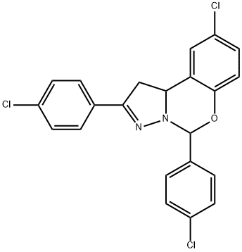 9-chloro-2,5-bis(4-chlorophenyl)-1,10b-dihydropyrazolo[1,5-c][1,3]benzoxazine Structure
