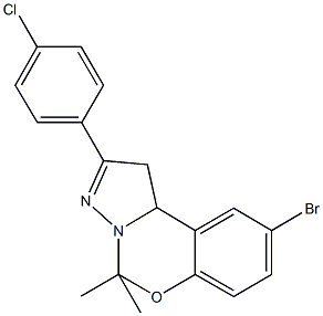 9-bromo-2-(4-chlorophenyl)-5,5-dimethyl-1,10b-dihydropyrazolo[1,5-c][1,3]benzoxazine 구조식 이미지