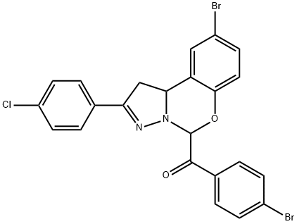 [9-bromo-2-(4-chlorophenyl)-1,10b-dihydropyrazolo[1,5-c][1,3]benzoxazin-5-yl](4-bromophenyl)methanone 구조식 이미지