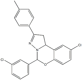 9-chloro-5-(3-chlorophenyl)-2-(4-methylphenyl)-1,10b-dihydropyrazolo[1,5-c][1,3]benzoxazine Structure