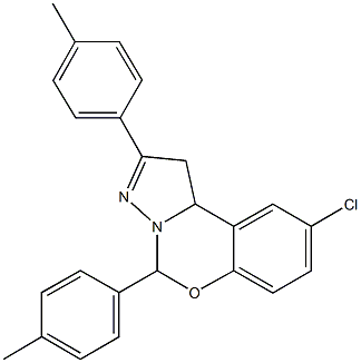 9-chloro-2,5-bis(4-methylphenyl)-1,10b-dihydropyrazolo[1,5-c][1,3]benzoxazine 구조식 이미지