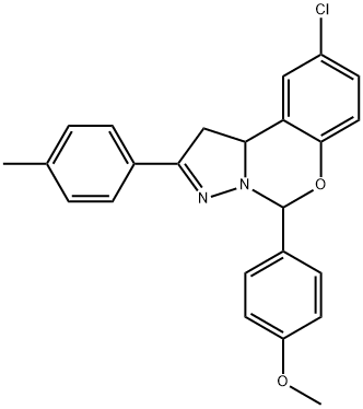 4-[9-chloro-2-(4-methylphenyl)-1,10b-dihydropyrazolo[1,5-c][1,3]benzoxazin-5-yl]phenyl methyl ether Structure