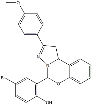 4-bromo-2-[2-(4-methoxyphenyl)-1,10b-dihydropyrazolo[1,5-c][1,3]benzoxazin-5-yl]phenol Structure