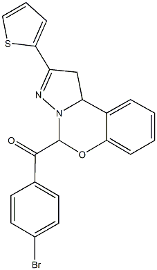 (4-bromophenyl)(2-thien-2-yl-1,10b-dihydropyrazolo[1,5-c][1,3]benzoxazin-5-yl)methanone Structure