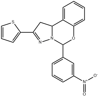 5-{3-nitrophenyl}-2-thien-2-yl-1,10b-dihydropyrazolo[1,5-c][1,3]benzoxazine 구조식 이미지