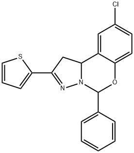 9-chloro-5-phenyl-2-(2-thienyl)-1,10b-dihydropyrazolo[1,5-c][1,3]benzoxazine Structure