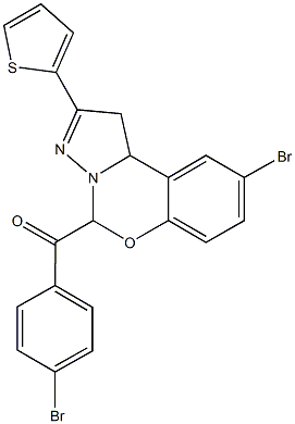 (4-bromophenyl)(9-bromo-2-thien-2-yl-1,10b-dihydropyrazolo[1,5-c][1,3]benzoxazin-5-yl)methanone 구조식 이미지