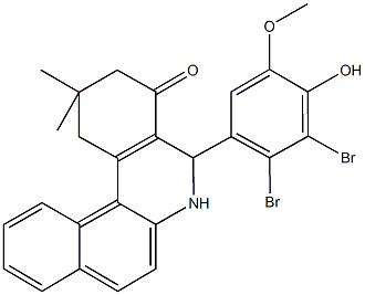 5-(2,3-dibromo-4-hydroxy-5-methoxyphenyl)-2,2-dimethyl-2,3,5,6-tetrahydrobenzo[a]phenanthridin-4(1H)-one Structure