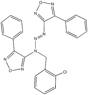 3-[1-(2-chlorobenzyl)-3-(4-phenyl-1,2,5-oxadiazol-3-yl)-2-triazenyl]-4-phenyl-1,2,5-oxadiazole 구조식 이미지