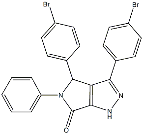 3,4-bis(4-bromophenyl)-5-phenyl-4,5-dihydropyrrolo[3,4-c]pyrazol-6(1H)-one 구조식 이미지