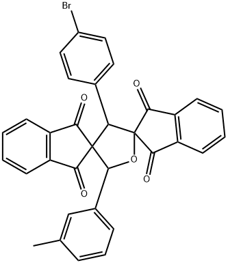 4'-(4-bromophenyl)-2'-(3-methylphenyl)-dispiro[bis[1H-indene-1,3(2H)-dione]-2,3':2'',5'-tetrahydrofuran] 구조식 이미지