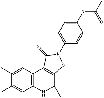 N-[4-(4,4,7,8-tetramethyl-1-thioxo-4,5-dihydroisothiazolo[5,4-c]quinolin-2(1H)-yl)phenyl]acetamide Structure