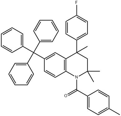 4-(4-fluorophenyl)-2,2,4-trimethyl-1-(4-methylbenzoyl)-6-trityl-1,2,3,4-tetrahydroquinoline 구조식 이미지