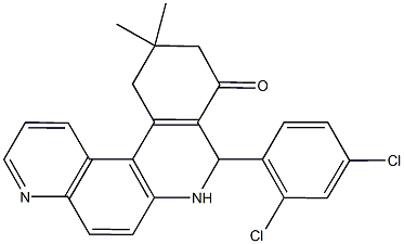 8-(2,4-dichlorophenyl)-11,11-dimethyl-8,10,11,12-tetrahydrobenzo[a][4,7]phenanthrolin-9(7H)-one 구조식 이미지