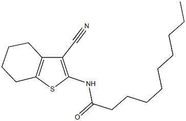 N-(3-cyano-4,5,6,7-tetrahydro-1-benzothien-2-yl)decanamide 구조식 이미지